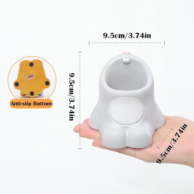 Funny Big Mouth Animals Pen Holder for Office Desk Accessories, Cute Cartoon Animals Makeup Brush Holder Pencil Cup Toothbrush Holder Vanity Organizer Kawaii Home Decor (Bunny)
