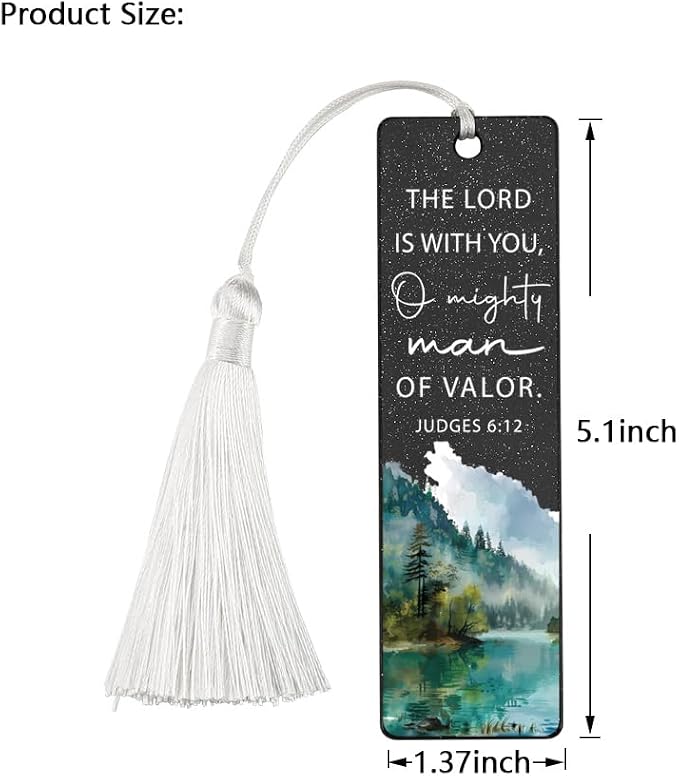 Christian Inspirational Bookmark, Encouraging Gift for Believers, Uplifting Present for Spiritual Readers, Believer Appreciation Gift, Unique Mountain & Scripture Design Bookmark, WCB33