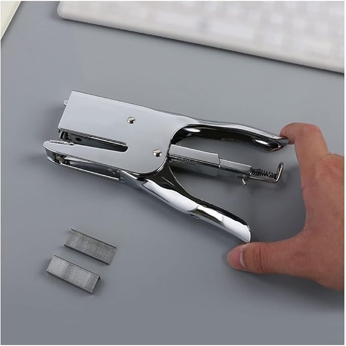 KUYWLMKMZZ Desk Stapler Office Stapler Hand-held Stapler Can Hold 40 Pages Suitable for Office Document Binding and Finishing Portable Stationery Silver School Supplies (Color : A)