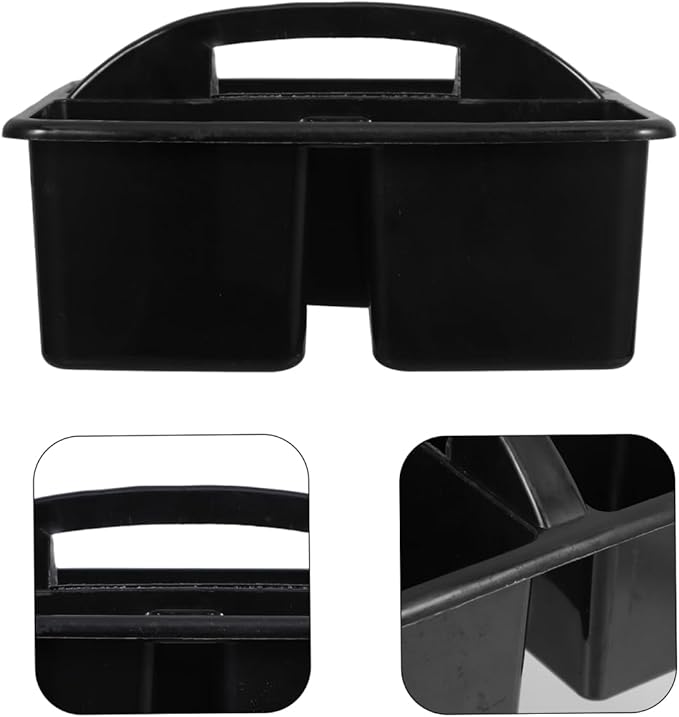 NUOBESTY 3-Compartment Plastic Caddy Organizer with Handle for Classroom Art Supplies and Kids Craft Storage