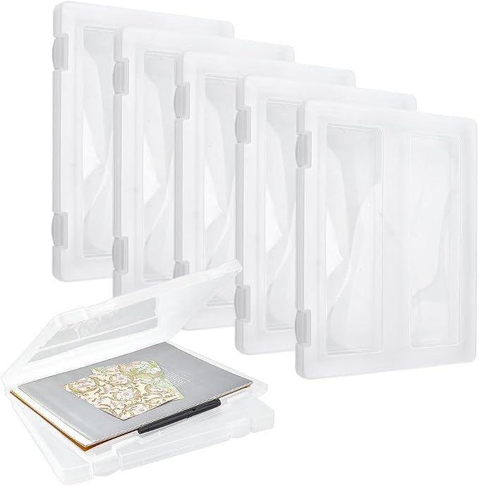 FINGERINSPIRE 6 Pcs Plastic A4 Paper Box File Storage Box 9.29x12.32 inch Inner Diameter Portable Project Case Clear Plastic Document Magazine Organizer Box for Office Home School Supplies Accessories