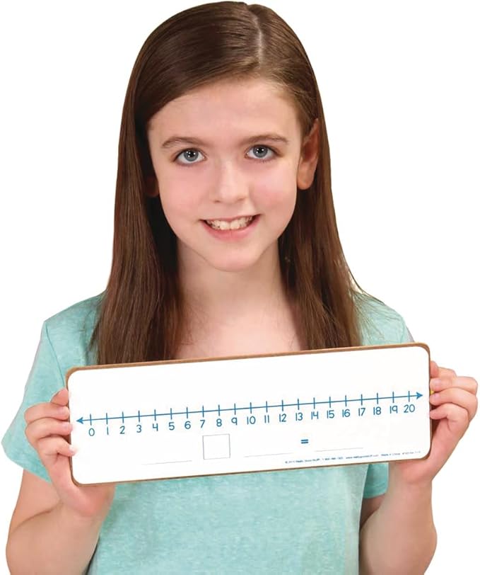 Really Good Stuff Number Line Dry Erase Boards – Two-Sided Boards Feature 0-10 Number Line On One Side, 0-20 On The Other, Write and Wipe, 12”x4” (Set of 6), Number Line for Students