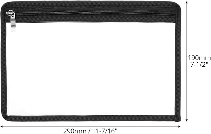 QWORK Clear Zipper Pouches, 18 Pack 11.5 x 7 Inches PVC Waterproof Pouch Bags, Pencil Pouches, Makeup Pouch, Clear Storage Bags, Document File Organization Bags