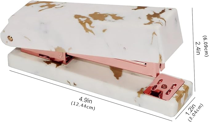 Desk Stapler Stapler Creative Marble Pattern Stapler Can Bind 20 Pages Capacity Learning Office Supplies Student Stationery Gifts School Supplies (Color : B)