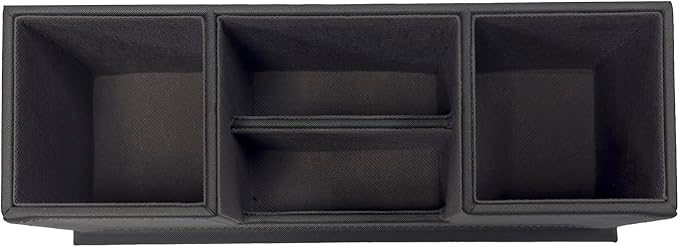 UnionBasic Desk Organizer, Desktop Caddy Leather Multi-compartment Pen Holder Office Stationer Organizer, Gray