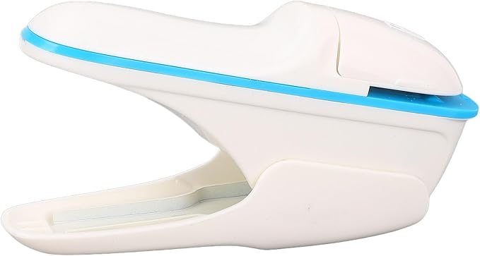 Zunate Stapleless Stapler, White Portable ABS for Home and Office Use, 8 Sheets A4 Paper Capacity No Staple Mechanism for Secure and Easy Binding Paper