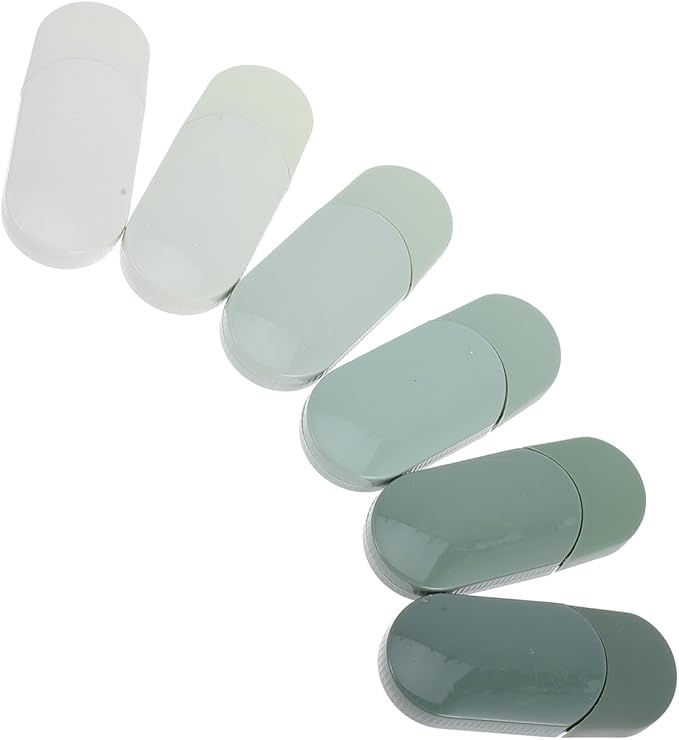 Beavorty 6pcs White Correction Tape Roller Mini Set, Gradient Green Quick-dry Correction Tape for Students and Office, Writing Correction Tool for School and Home Use