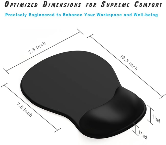 ErgoComfort Gel Wrist Rest Mouse Pad-Ergonomic Office Mousepad with Wrist Support-Non-Slip, Design Desk Accessories Mat for Home&Game Decor (03Silver Surge)