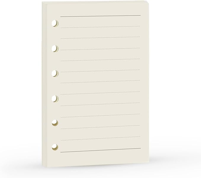 A7 Planner Refill, A7 Agenda Refill Paper Rulled Line for 6 Rings Filofax, Personal Mini Journal Inserts, 6 Holes/100gsm,Pocket Size 4.84 x 3.23'', Harphia