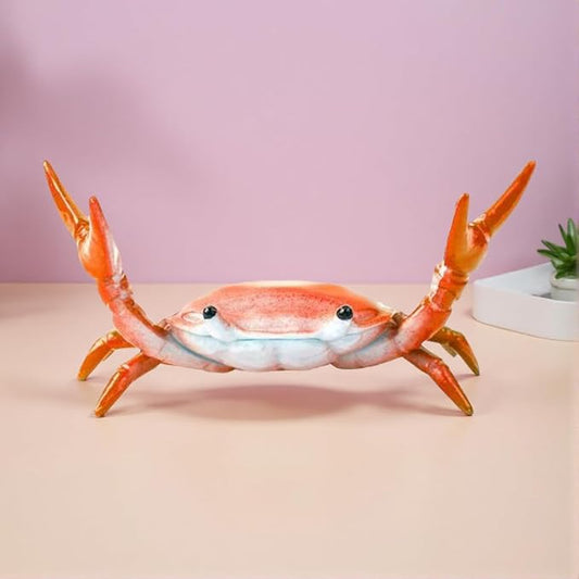 Crab Pen Holder Sturdy Desk Crab Pen Holder for Pencils Lipsticks Eyebrow Pencils Office Desk Accessories for Home Office School desk organizer Cute Multifunctional crab pencil holder Gift (Red)