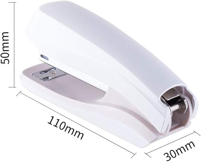 Liudan Mini Student Stapler, White Stapler Container, 20-Sided Capacity, Hand Space-Saving Stapler, Suitable for School, Office, Office Stapler