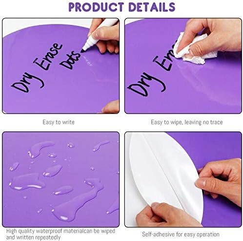 Dry Erase Dots Circles Colorful Circles Whiteboard Marker Removable Vinyl Dot Stickers for School Classroom Teachers Students Table & Desk, 10 Colors 11.02 Inches (20 Pack)