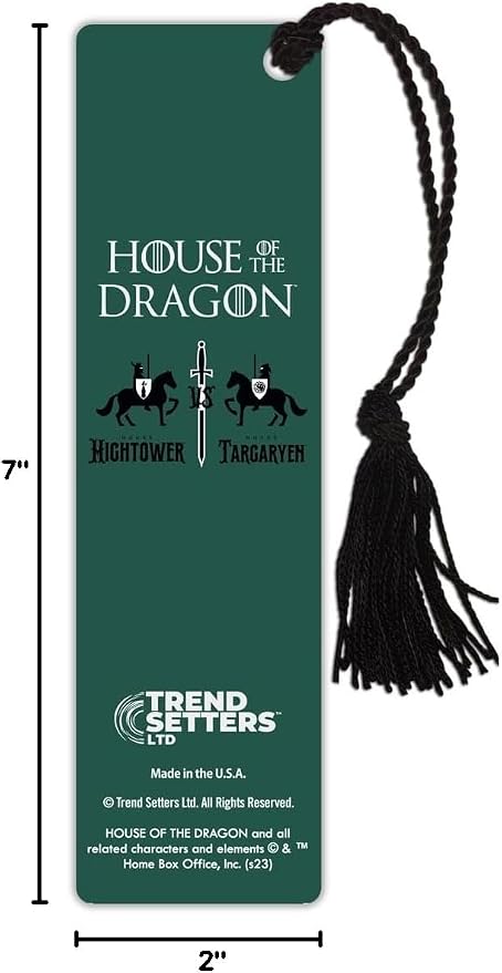 House of Dragon – House of Hightower – 2” X 7” Glossy Tassel Bookmark – Officially Licensed Merchandise USBMP1003