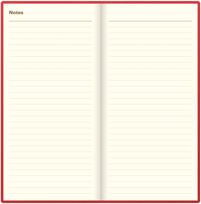 Letts of London® 2026 Belgravia Weekly/Monthly Appointment Book and Planner, 12 Months, January to December, Italian Leather, Vertical, Slim Size, 6.625" x 3.25", English, Red (C33SURD-26)