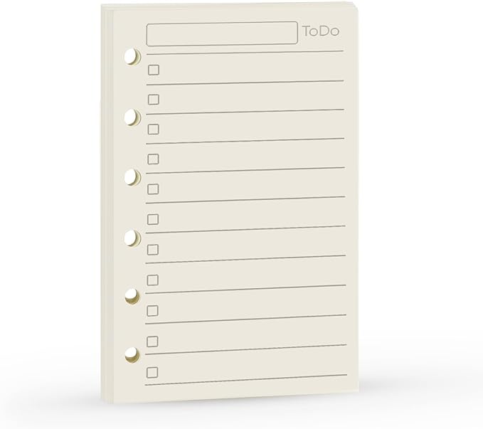 Planner Refill, Pocket Notebook, A7 Refill, 4.84 x 3.23'', 100 GSM Paper 45 Sheets (90 Pages) per Pack, Productive Inserts, Simple Design, Harphia (A7 Todo List)