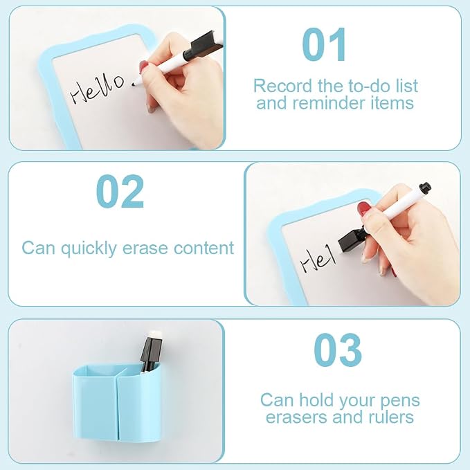 Locker Accessories Kit for Girls, Magnetic Locker Accessories with Mirror, Whiteboard, Pen Holder, Magnets & Dry Erase Markers for School, Office, Organizer Set