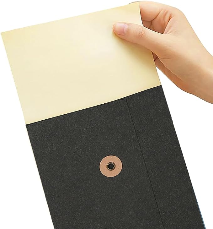 10 Pcs Vintage Kraft Paper File Folder Thickened A5 Filing Envelope Project Photo Pockets Reusable Document Wallet Bag with String Tie Closure for Office Home