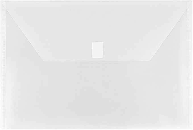 JAM PAPER Plastic Envelopes with Hook & Loop Closure - Legal Booklet - 9 3/4 x 14 1/2 - Assorted Colors - 12/Pack