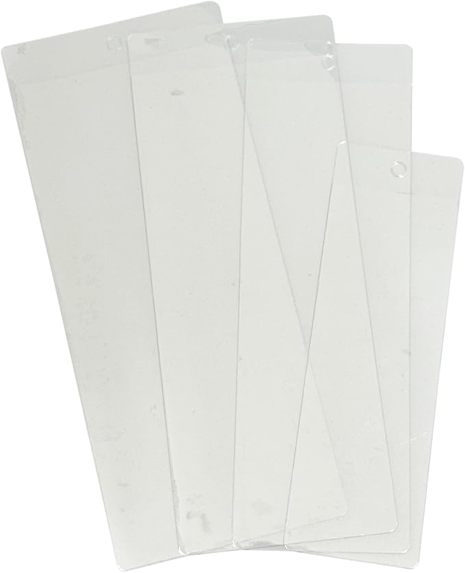 50 Pcs Clear PVC Sleeves 3.15 x 7.48 inch Blank Plastic Bookmark Holder Package with Hang Hole Reusable Photo Booth Pictures Frames Cover Pen Jewelry Pouches for Offices Wedding Gift Party Favor