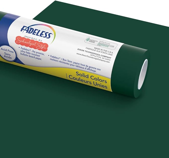 Fadeless Schoolgirl Style Bulletin Board Paper, Enchanted Garden, 47.25" x 50', 1 Roll
