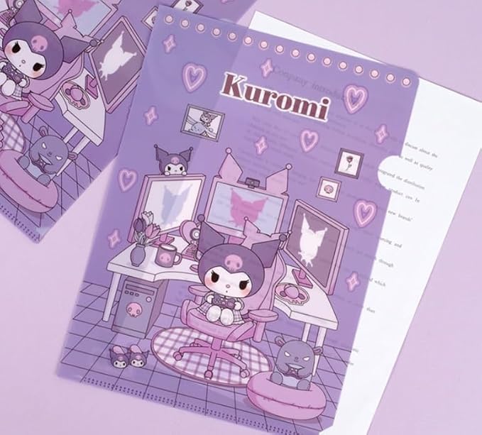 Set of 3 Cute Clear L-Type File Folder Transparent Document Folder