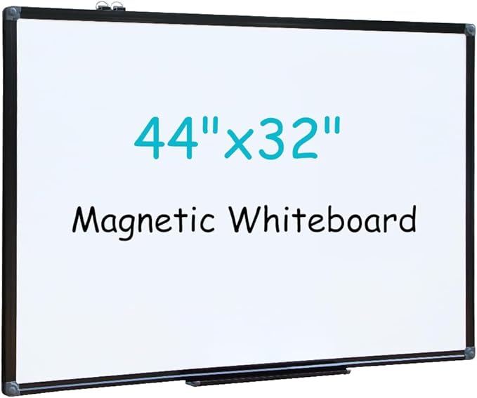 XIWODE 32x44 Inch Large Magnetic Dry Erase Board, Wall-Mounted Whiteboard Black Aluminum Frame, Smooth Durable No Ghosting for Home School Office Conference