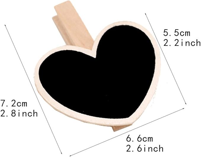 30 Pcs 2.6 * 2.2Inch Wood Mini Chalkboard Clips Wooden Blackboard Clips Chalk Board Message Board Tag Signs with Pegs for Memo,Note Taking,Food Label,Wedding Table Number Place Card,Party Decor