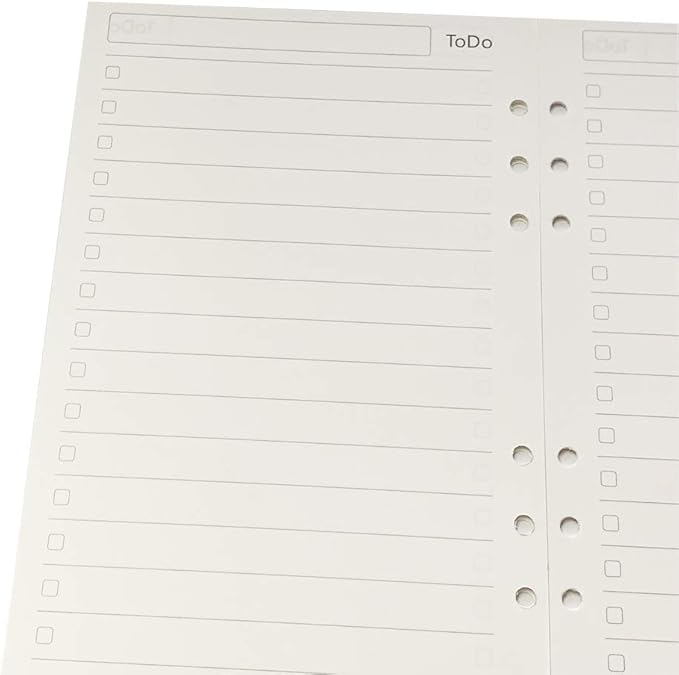 A5 To do List Refills Spiral Notebook Inner Paper, 6 Ring Binder Inserts, Todo List Papers, Planner Binder Inner Pages, Check List Notepad Harphia(A5 5.59 x 8.27'',to do List)