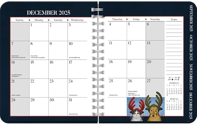 Lang, American Cat Deluxe 2026 Planner, 8.25'' X 9.5'', Weekly Calendar with Stapled Binding