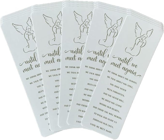 Angel Bookmarks with Sympathy Poem - Funeral Favors for Guests - Bulk Set of 20 - Hand Out at Celebration of Life, Memorial