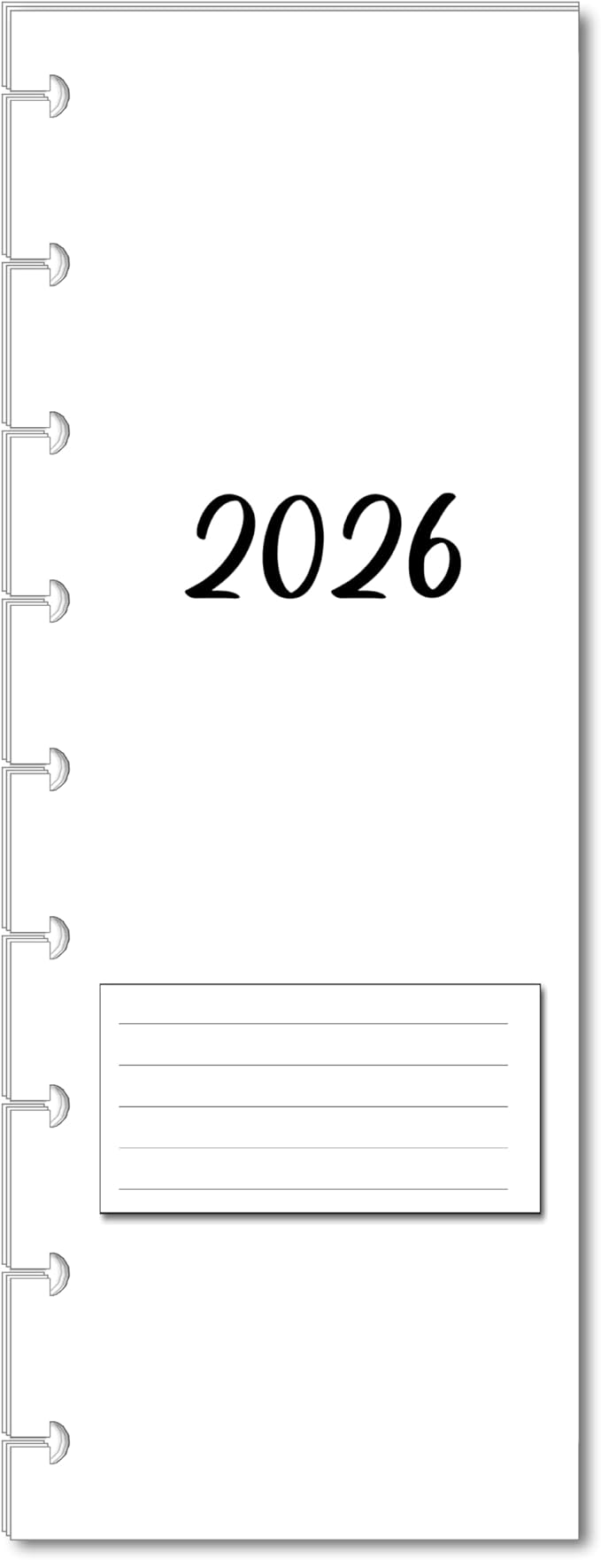 2026 Monthly Planner Calendar Refills for 7,8,9,11 Disc Mini, Classic, Skinny, Junior, Big size Discbound, Happy Planners, Loose-Leaf Inserts, 12 Month (9 Disc Skinny, Minimalist)
