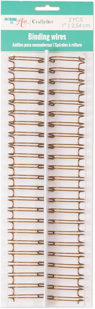 Craftelier - Set of 2 Double Ring Spiral Binders for Albums, Notebooks, Diaries or Calendars | Ideal for Scrapbooking and Other Crafting Projects | Ø 2.54 cm (1") - Bronze Colour