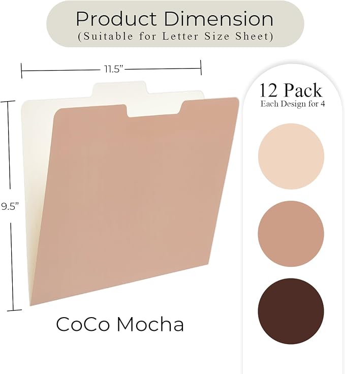 Y YOMA Hanging File Organizer, Letter Size Rose Gold Metal Desk File Crate Storage Basket for Home Office, 1 Pack, with Coco Mocha Folder Combo