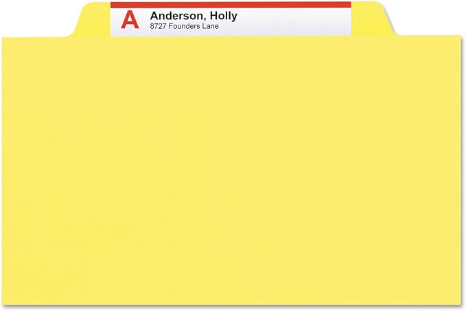 Smead Classification Folder with Prongs, 1 Divider, 2" Fasteners, Letter Size, for Documents Organization, Durable File Organizer for Home, School or Office, Yellow (13704)