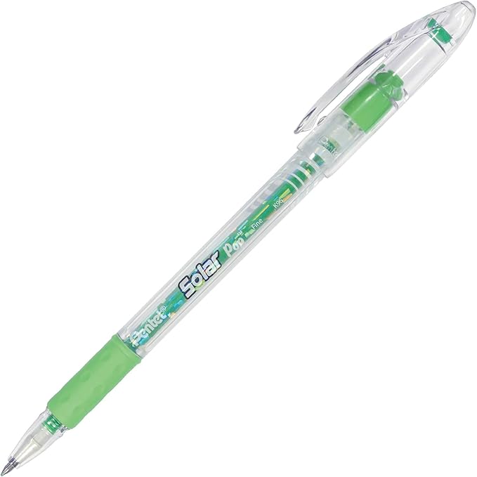 Pentel Solar Pop Neon Gel Pen, (0.6mm) Medium Line, Lime green Ink - K96-K