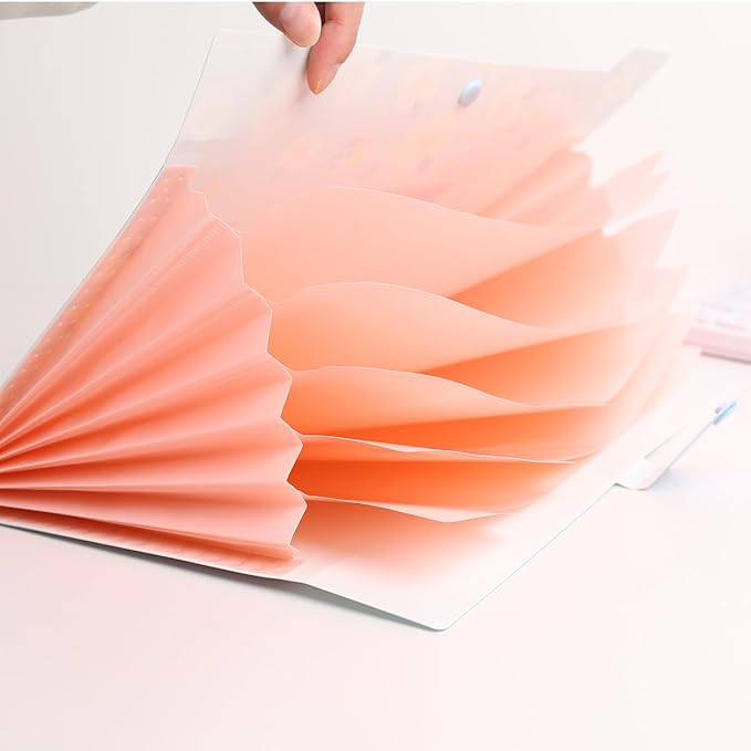 Folder Organizer Expanding File Folder Patternted - Accordion Document Organizer with 6 Pockets and Labels, Waterproof A4/Letter Size for School Office Home (Glod Floral)