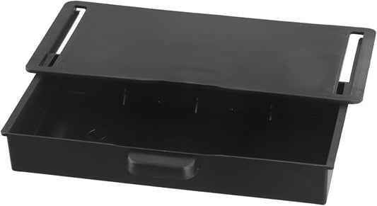 Under Desk Drawer Organizer Self-Adhesive Box Attachment,For Office Home Desktop Pen And Things Holder, Hidden-Design For Space-Saving And More Neat,ABS Plastic(Black)