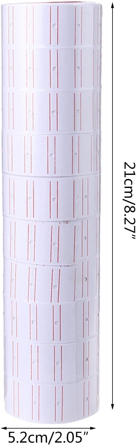 10 Pcs Label Tag Rolls Tag Label Refill for MX-5500 White for W/Double Lines Yellow Labeler Sticker