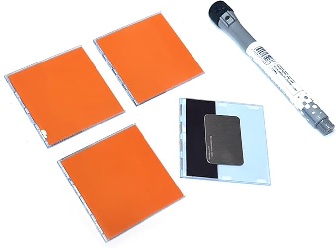 Bravestorming Mover Erase, Stackable and Magnetic Mini Whiteboard on The Palm, 72x72x3mm, Pack of 4 (Pen Included), Art Supplies for School and Office Projects and Presentations (Orange)