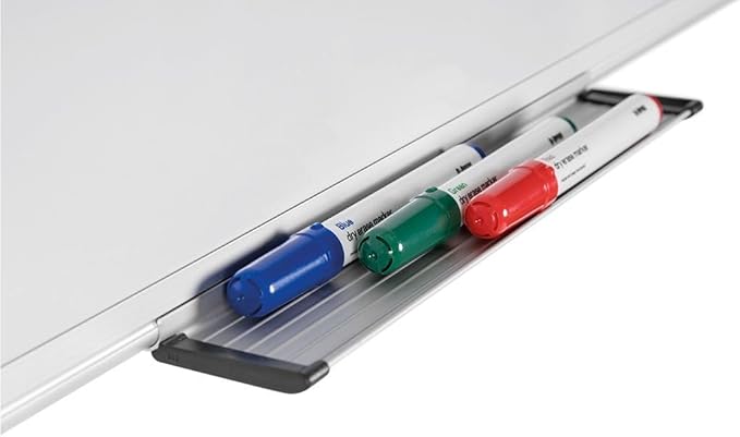 MasterVision Maya Series Magnetic Dry Erase Board, Porcelain Whiteboard, Snap-On Marker Tray, Wall Mounting Kit, 24" x 36", Aluminum Frame
