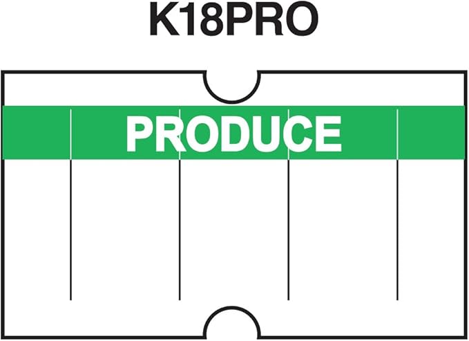 White with Green Stripe "Produce" Labels to fit Towa® GS Series/Halmark/Century Price Guns 16 Pack (Free Ink roll Included)