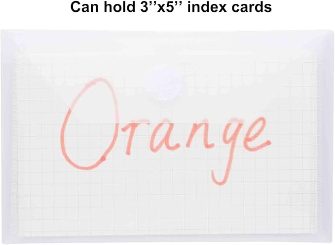 3x5 Plastic Envelopes Hook Loop Closure Coupon Receipt Storage Holder 40 Pack