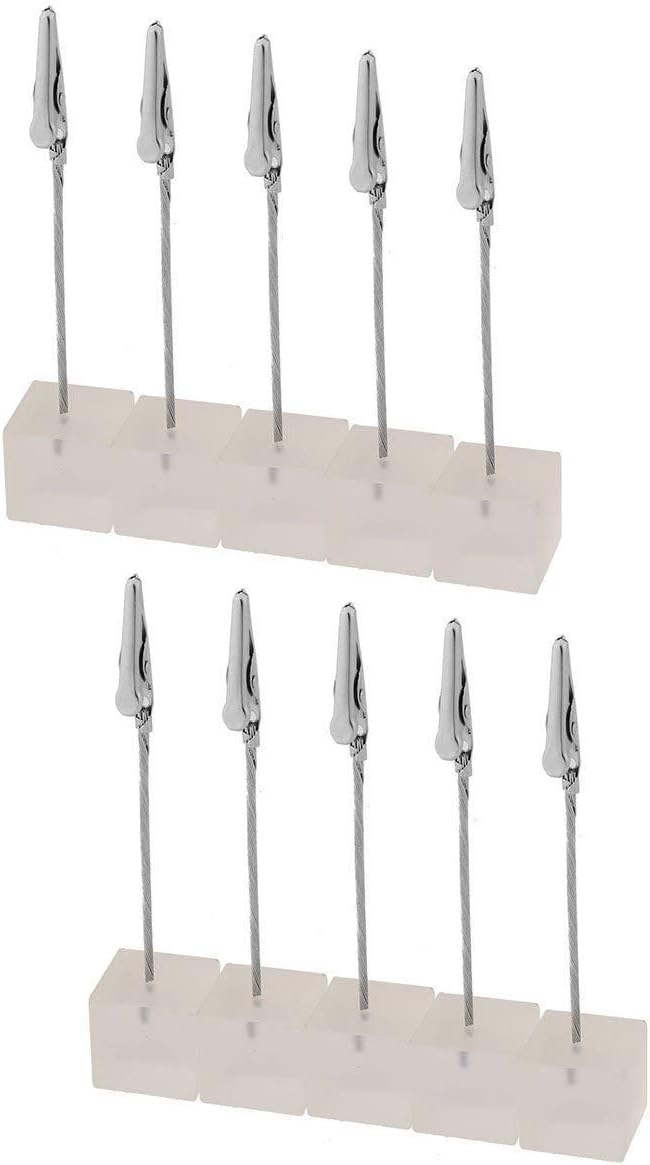 Xiaoyztan Memo Clips Holder,Transparent Cube Table Number Holders,Paper Note Clip for Office Home Use, Office Memo Holders, Desk Accessories and Workspace Organizers,Pack of 10