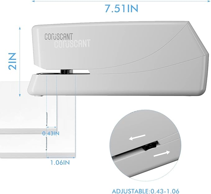 Coruscant Electric Stapler, Automatic Stapler, Heavy Duty，25 Sheet, Store 210 Staples，Includes 2000 Staples and 1 Staple Remover. Electric Desktop AC or Battery Powered for Home/Office Use