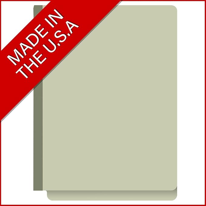 25 Pt. Pressboard Classification Folders, Full Cut End Tab, Letter Size, No Dividers, Green (Box of 25)