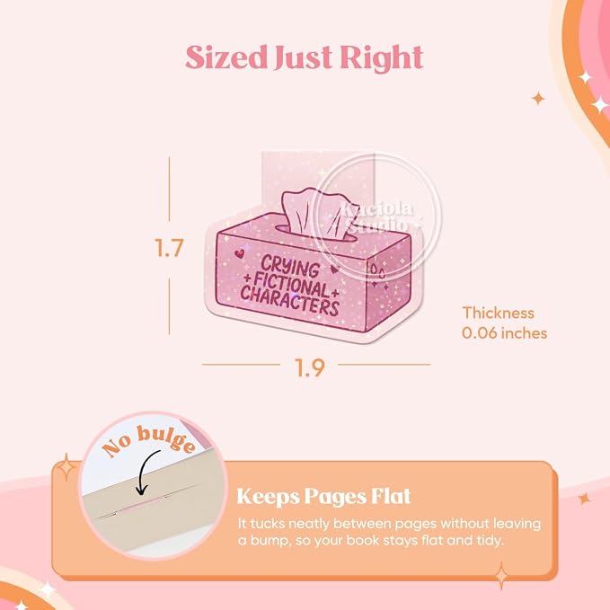 Kaciola Studio 12PCS Glittery Magnetic Bookmarks, Funny Cute Book Marks for Book Lovers Gifts, Bookmark Accessories for Women Teachers Students School Office Home Supplies (Funny)