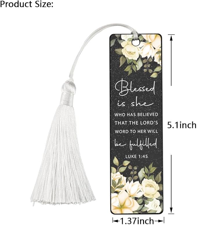 Christian Faith Bookmark, Inspirational Gift for Believers, Uplifting Present for Spiritual Readers, Faith - Based Reading Gift,Unique Floral & Scripture Design Bookmark, WCB46