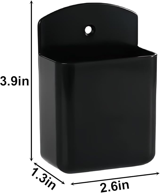 2 Pcs Black Wall Mount Remote Control Holder, Self Adhesive TV Controller Organizer Set, Pencil Storage Containers, Storage Accessories for Home Office and School Supply