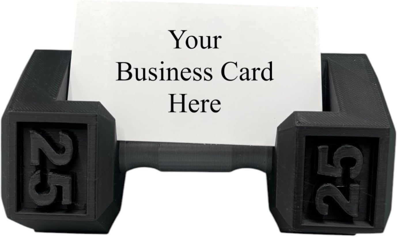 Dumbbell Business Card Holder –3D-Printed Unique Fitness Desk Accessory for Trainers, Gym Owners, and Health Professionals