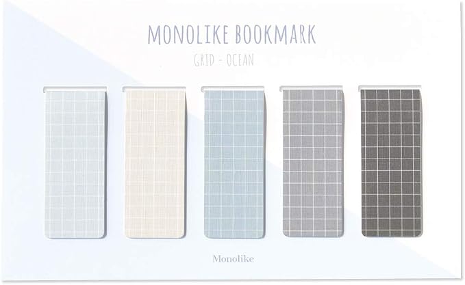 Monolike Magnetic Bookmarks Grid Ocean, Set of 5